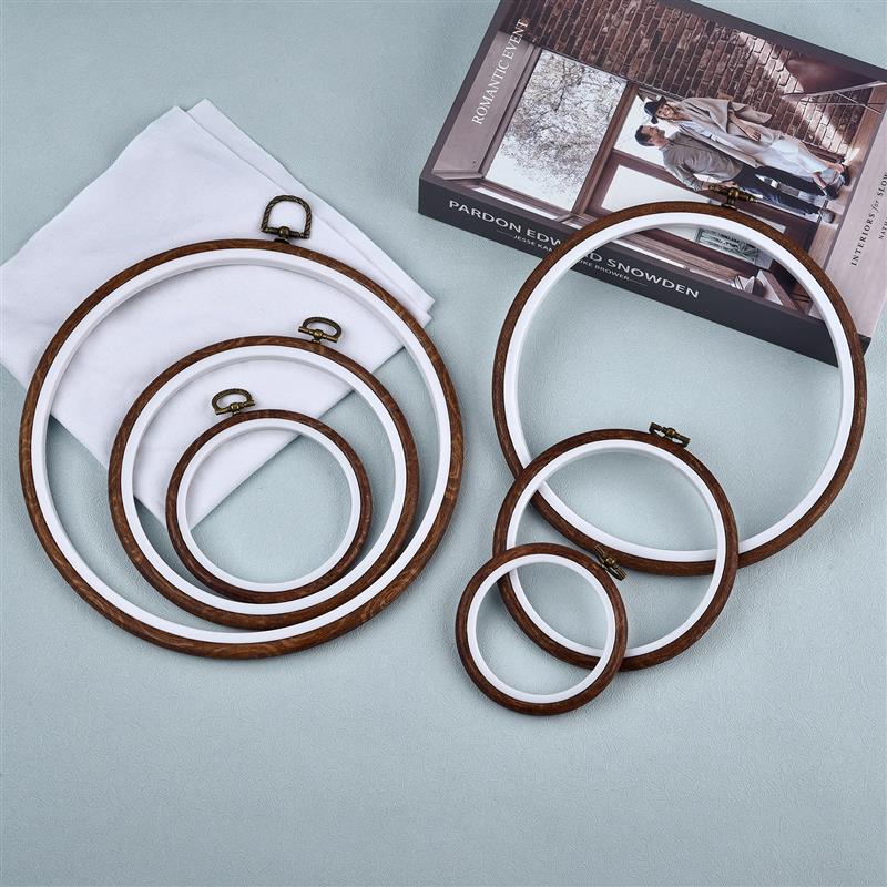 Round Oval Wooden Color Embroi - Wood Ring Blank ulasan dan harga