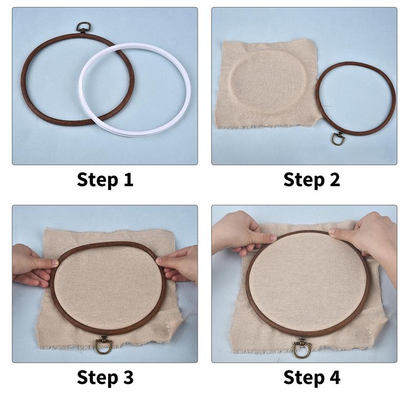 Round Oval Wooden Color Embroi - Wood Ring Blank ulasan dan harga
