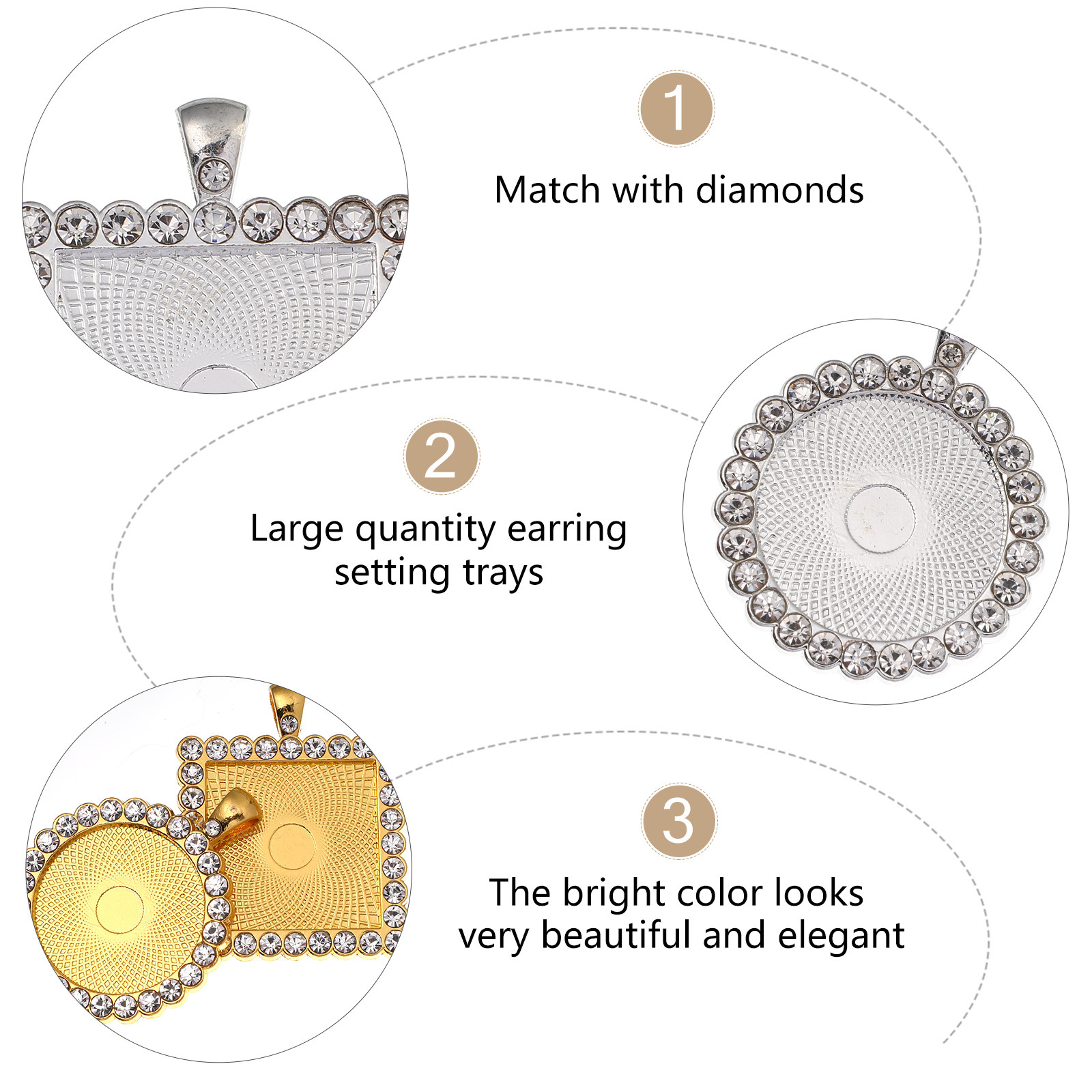 40Pcs Alloy Earring Setting Tr - Resin Crafts Diy ulasan dan harga