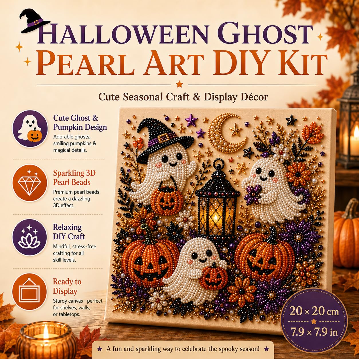 @Halloween Ghost Pearl Art Kit - Resin Craft Kit ulasan dan harga