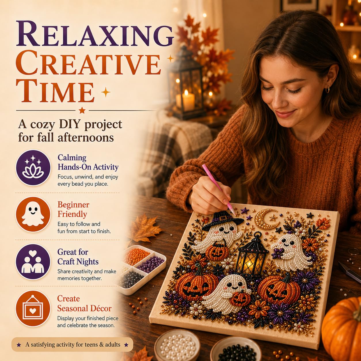 @Halloween Ghost Pearl Art Kit - Resin Craft Kit ulasan dan harga