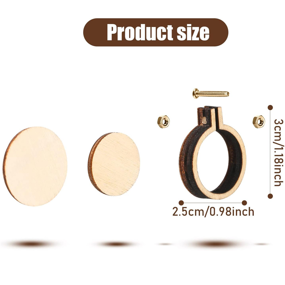 10Pcs/Set Wooden Mini Embroide - Wood Ring Blank ulasan dan harga