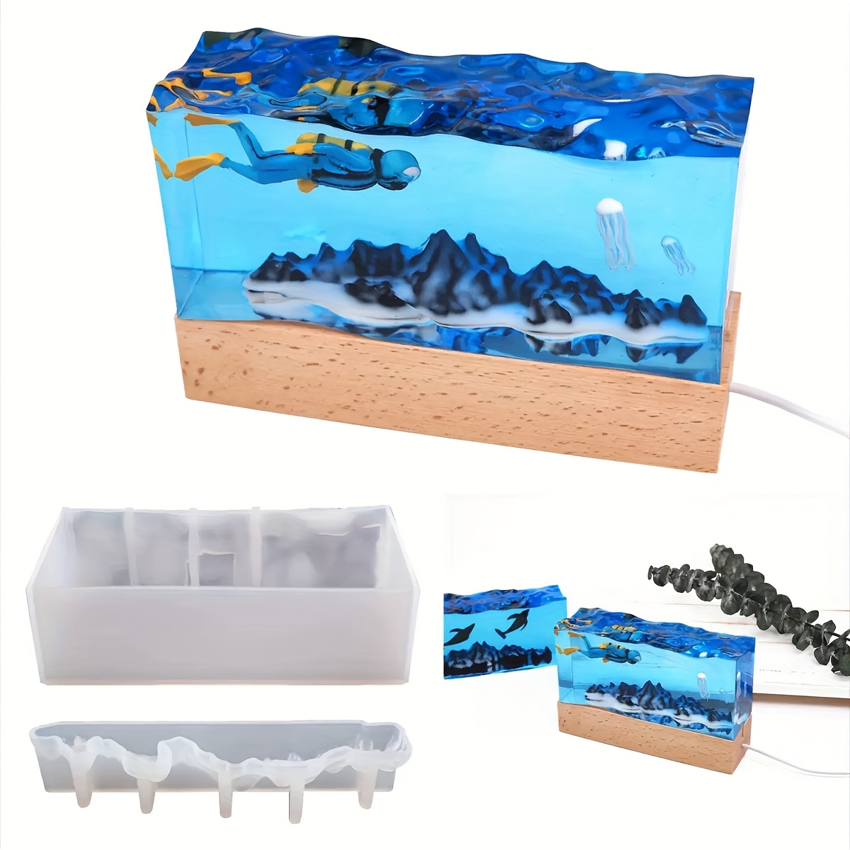 1Set of Ocean Wave Resin Molds - Resin Ocean Wave Mold ulasan dan harga
