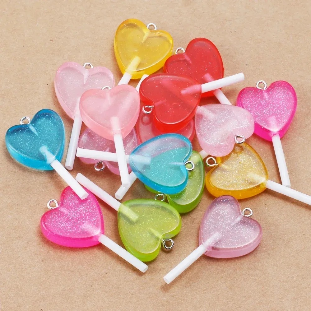 10Pcs Kawaii Sparkly Heart Lol - Resin Craft Projects ulasan dan harga