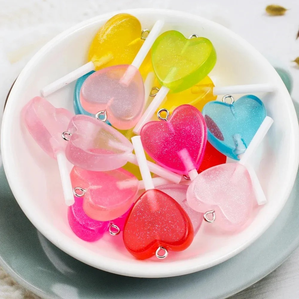 10Pcs Kawaii Sparkly Heart Lol - Resin Craft Projects ulasan dan harga