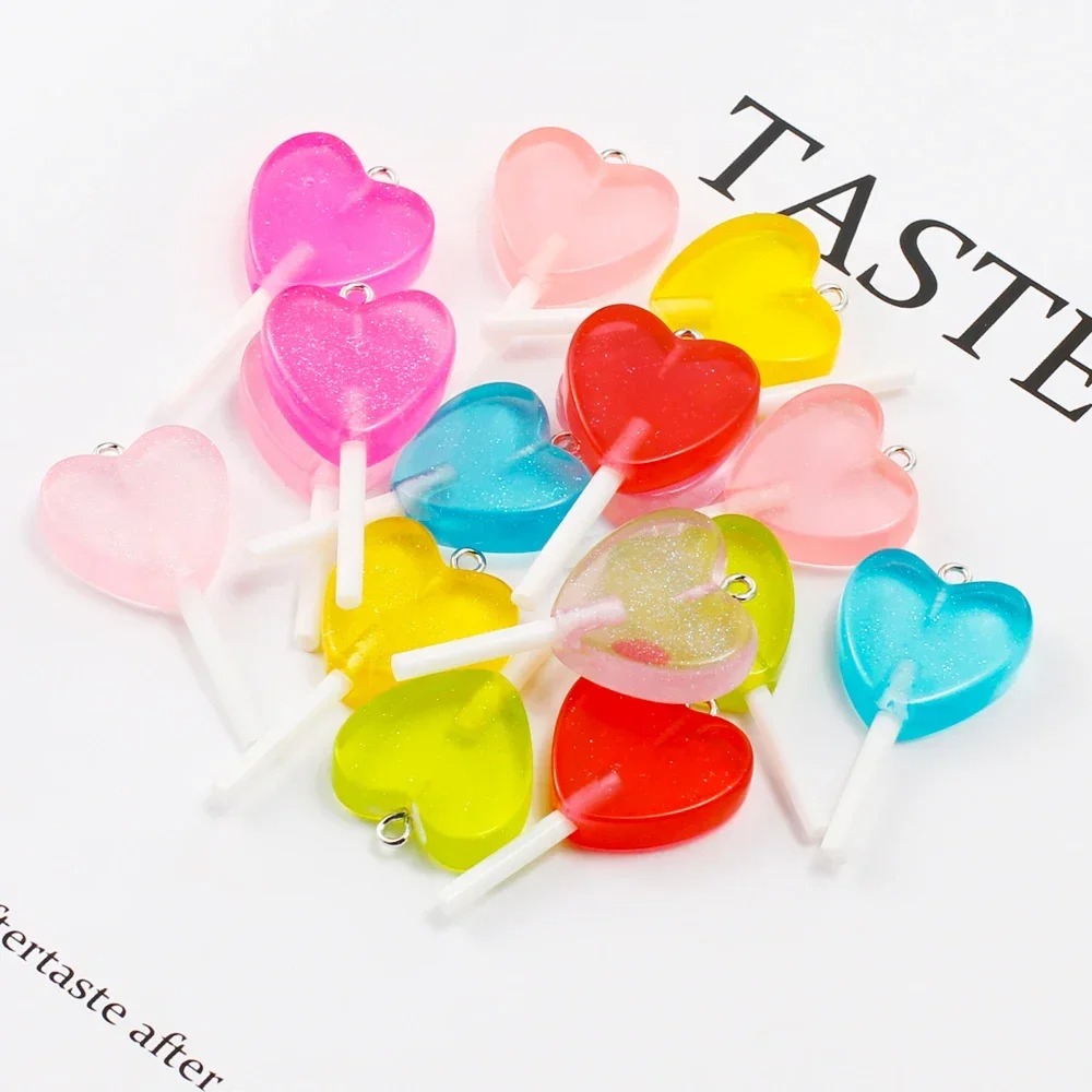 10Pcs Kawaii Sparkly Heart Lol - Resin Craft Projects ulasan dan harga