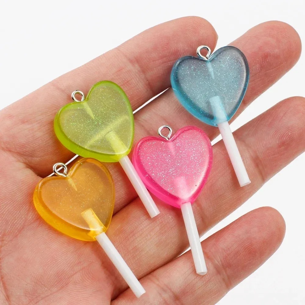 10Pcs Kawaii Sparkly Heart Lol - Resin Craft Projects ulasan dan harga