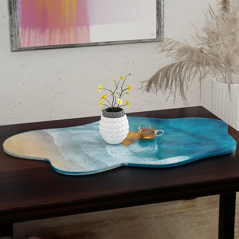 Large 61cm Irregular tray epox - Resin Ocean Wave Mold ulasan dan harga